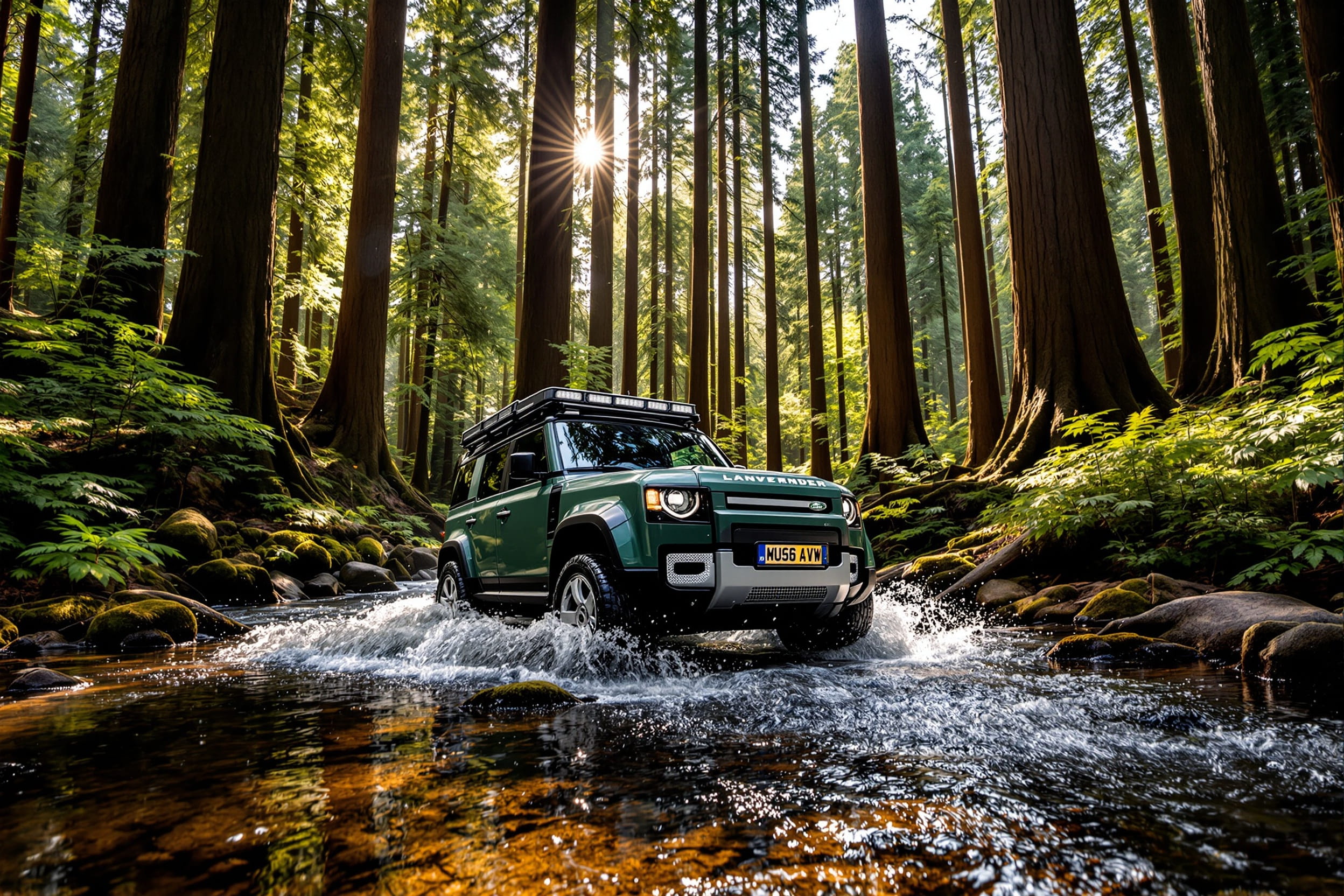 Land Rover in the forest