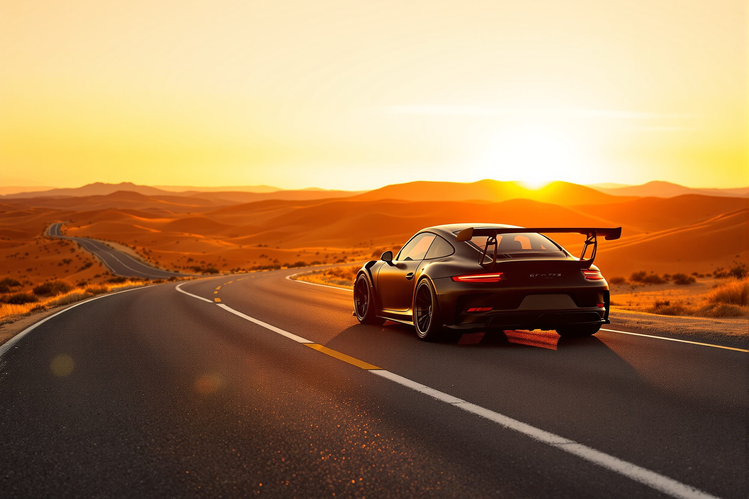 Porsche in the desert